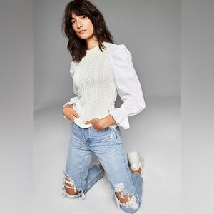 NWT AND NOW THIS Women's Layered-Look Sweater Top, Size M